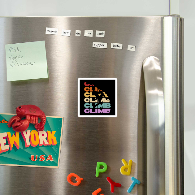 Climb - Retro Vintage Pastel Typography - Rock Climbers by TuncGK